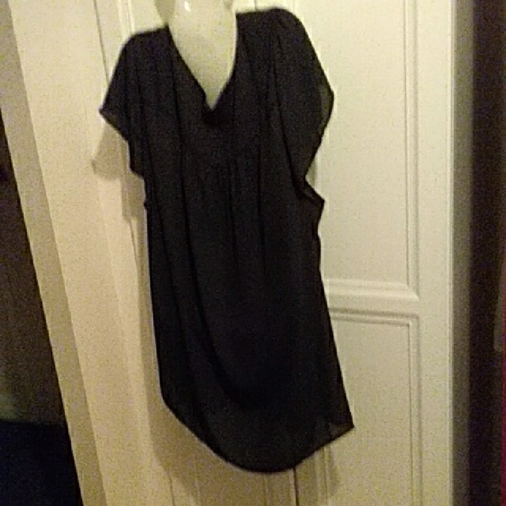 Torrid Black Flutter Sleeve Blouse Sz 4 - Picture 8 of 9